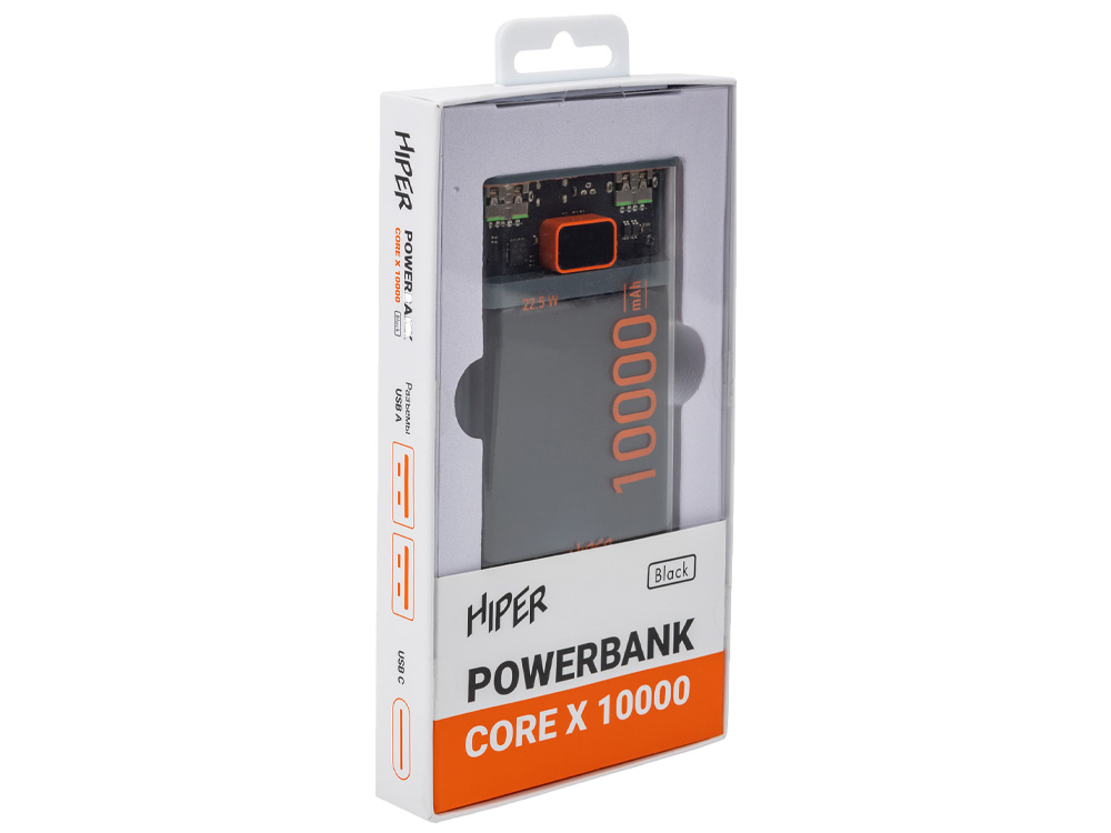 Внешний аккумулятор CORE X, 10000 mAh, черный-8