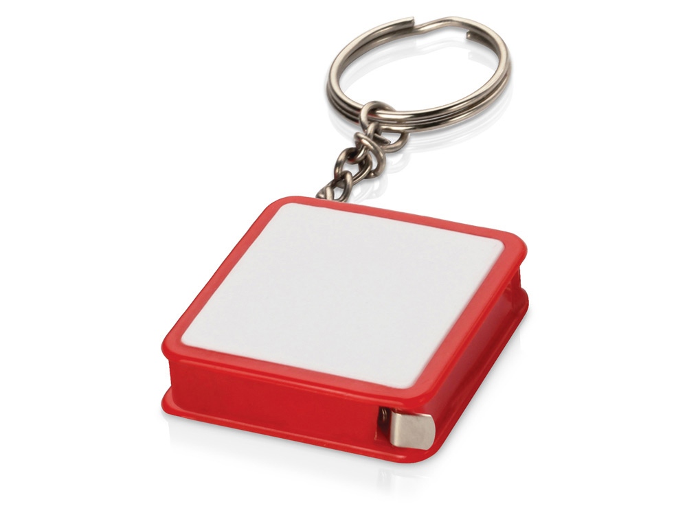 Брелок-рулетка, 1 м., белый/красный-1