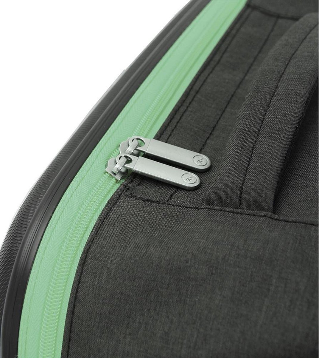 Чемодан складной Rollink Earth 55x40x20 см, 2 колеса, черный/зеленый-12