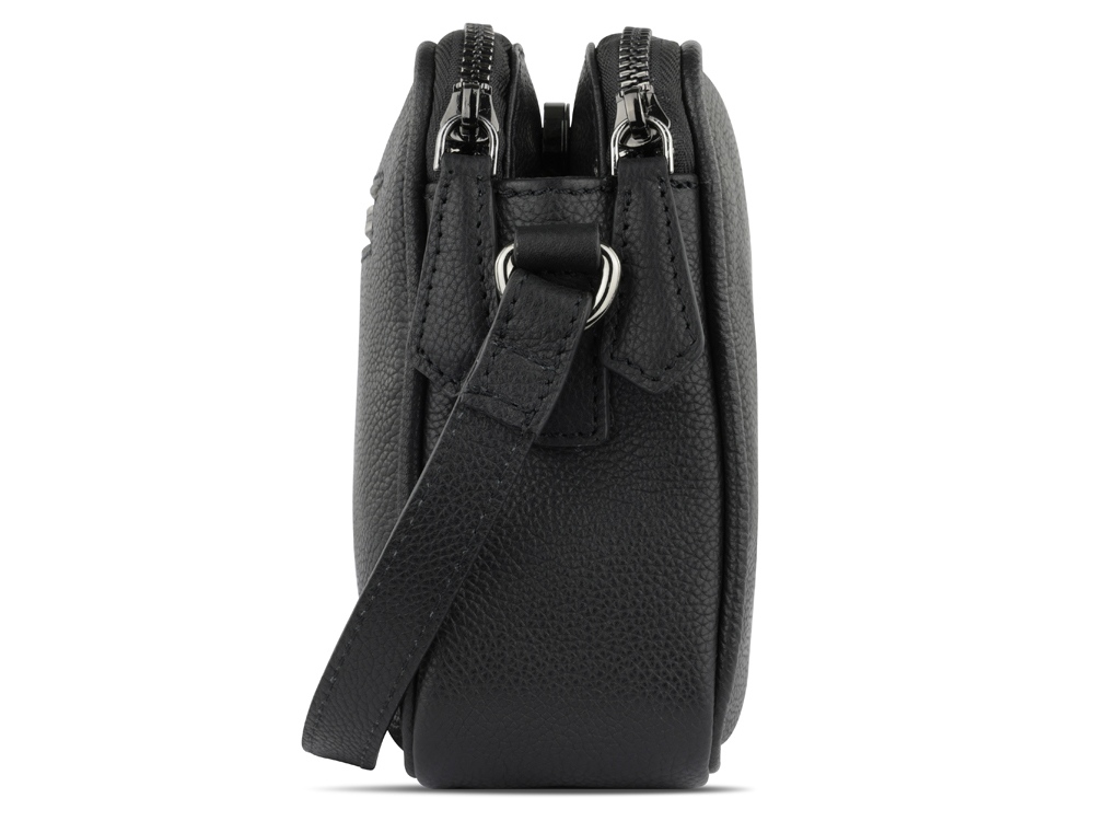 Сумка кросс-боди женская BUGATTI Bella, чёрная, воловья кожа/полиэстер, 22х6х15,5 см-3