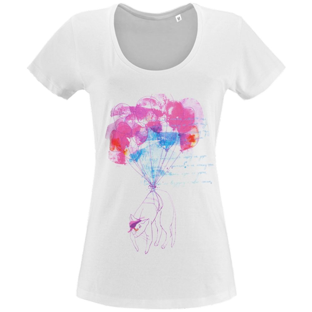 Футболка женская «Удивительная кошка», белая-0