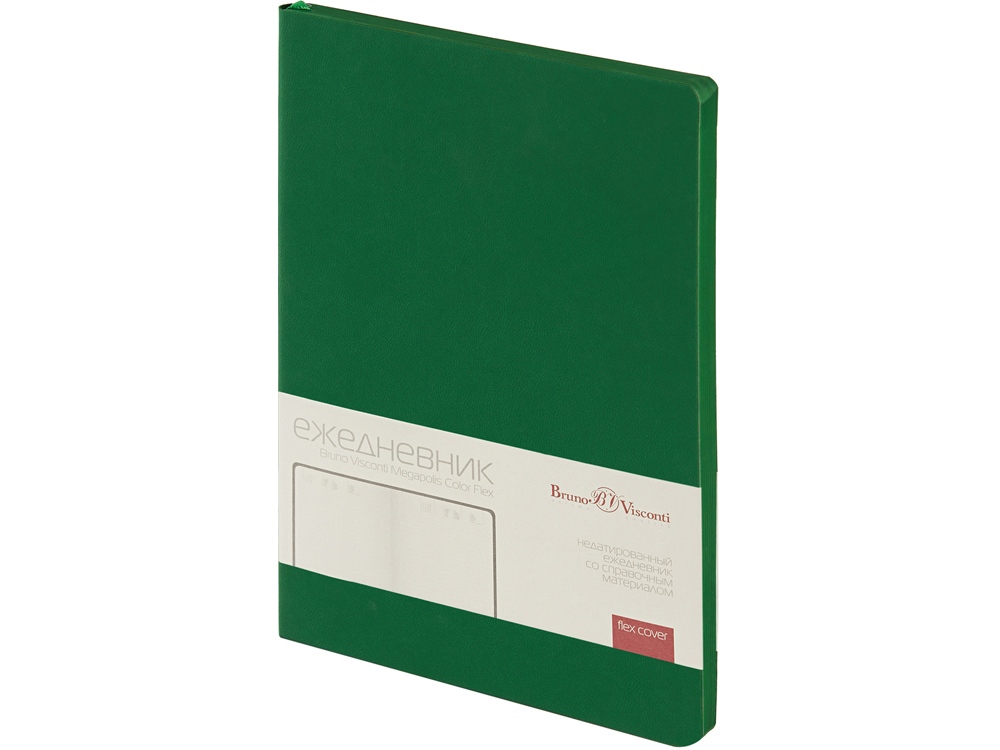 Ежедневник недатированный А5 Megapolis Color Flex, зеленый-0