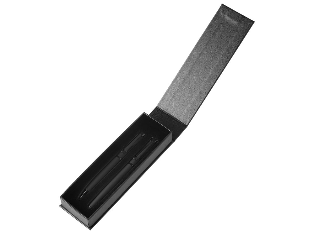 Подарочный набор из 2-х ручек Black Lama soft-touch, черный-1