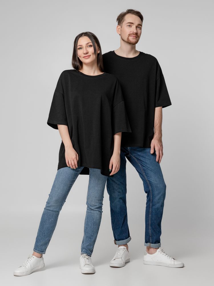 Футболка унисекс оверсайз Crosstown, черная-7