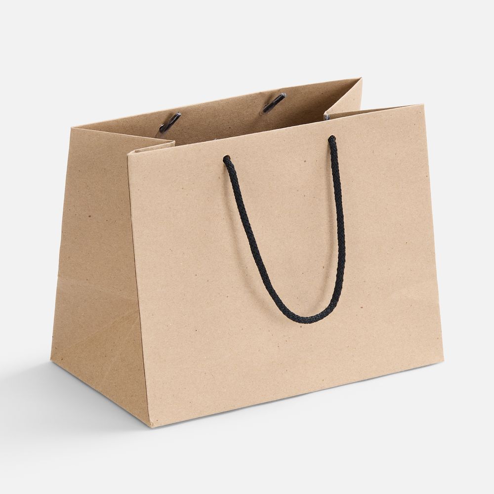 Пакет бумажный Stor, неокрашенный с черными ручками-0