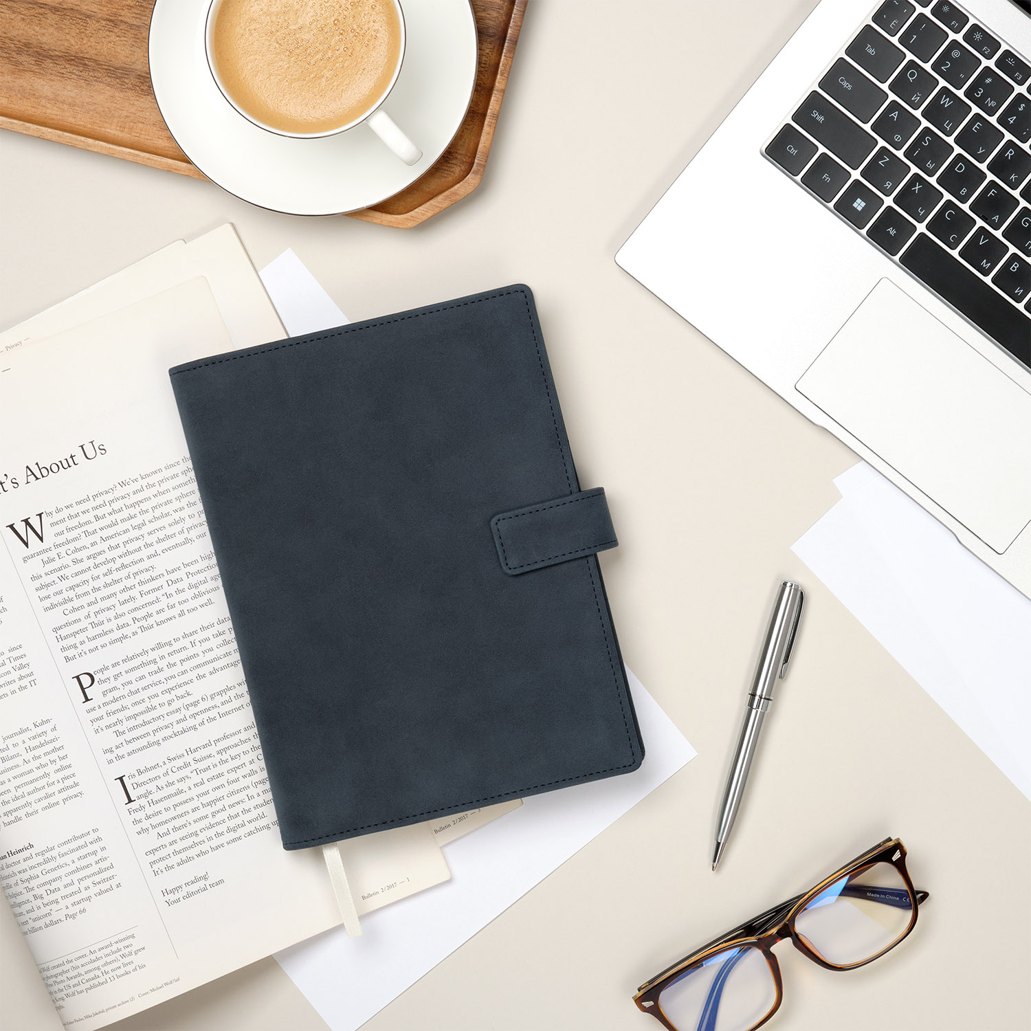 Ежедневник-портфолио Роял (Royal NEO) недатированный в подарочной коробке, синий-11