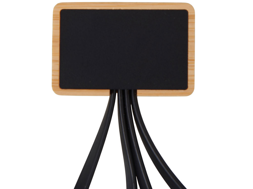 Кабель 3-в-1 с подсветкой лого Reedia S6, бамбук, черный-3