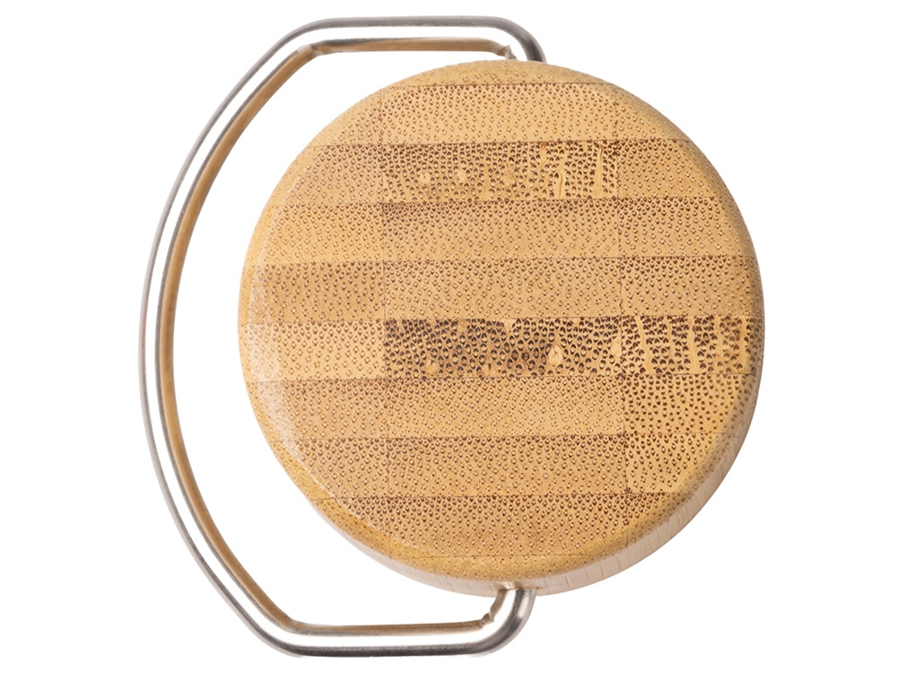 Термобутылка Нобук из переработанной нержавеющей стали, с бамбуковой крышкой, темно-зеленый-1