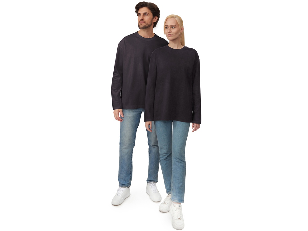 Лонгслив оверсайз Berlin унисекс, темно-серый-7