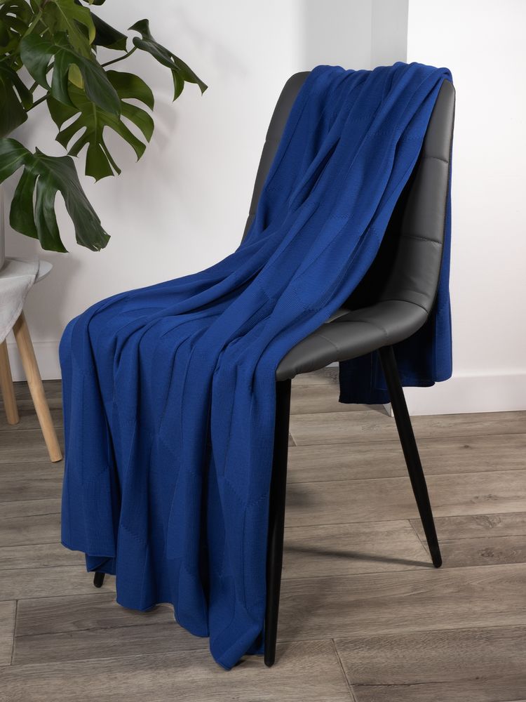 Плед Rombus, синий (василек)-4