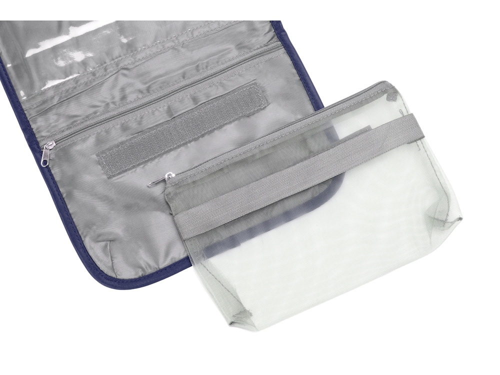 Несессер для путешествий со съемной косметичкой Flat, темно-синий-2