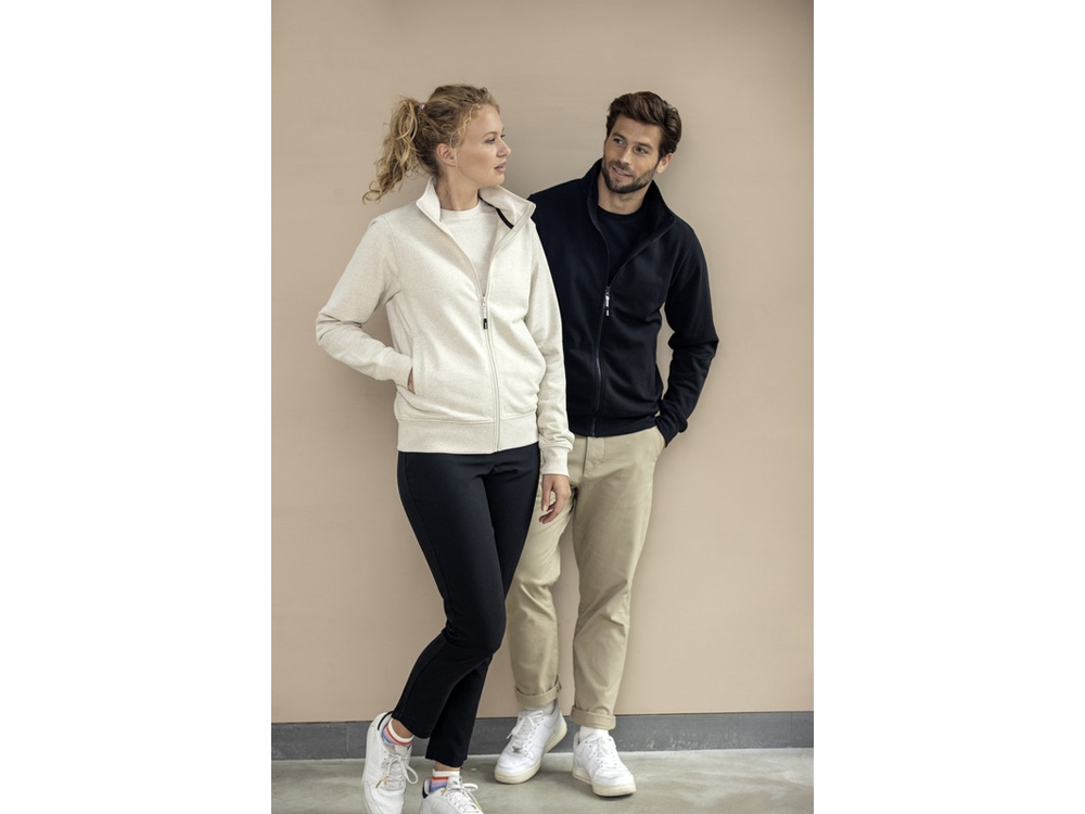 Galena унисекс-свитер с полноразмерной молнией из переработанных материалов Aware™  - Бежевый-3
