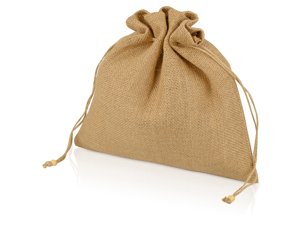 Мешочек подарочный, джут, большой, натуральный-0