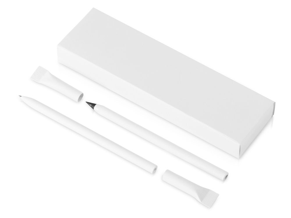 Набор из ручки и вечного карандаша из переработанной бумаги Recycled Duo, белый-0