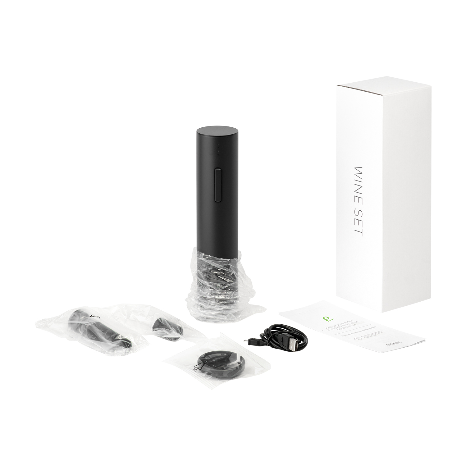 Набор для вина с электрическим штопором Сакраменто (Sacramento), черный-12