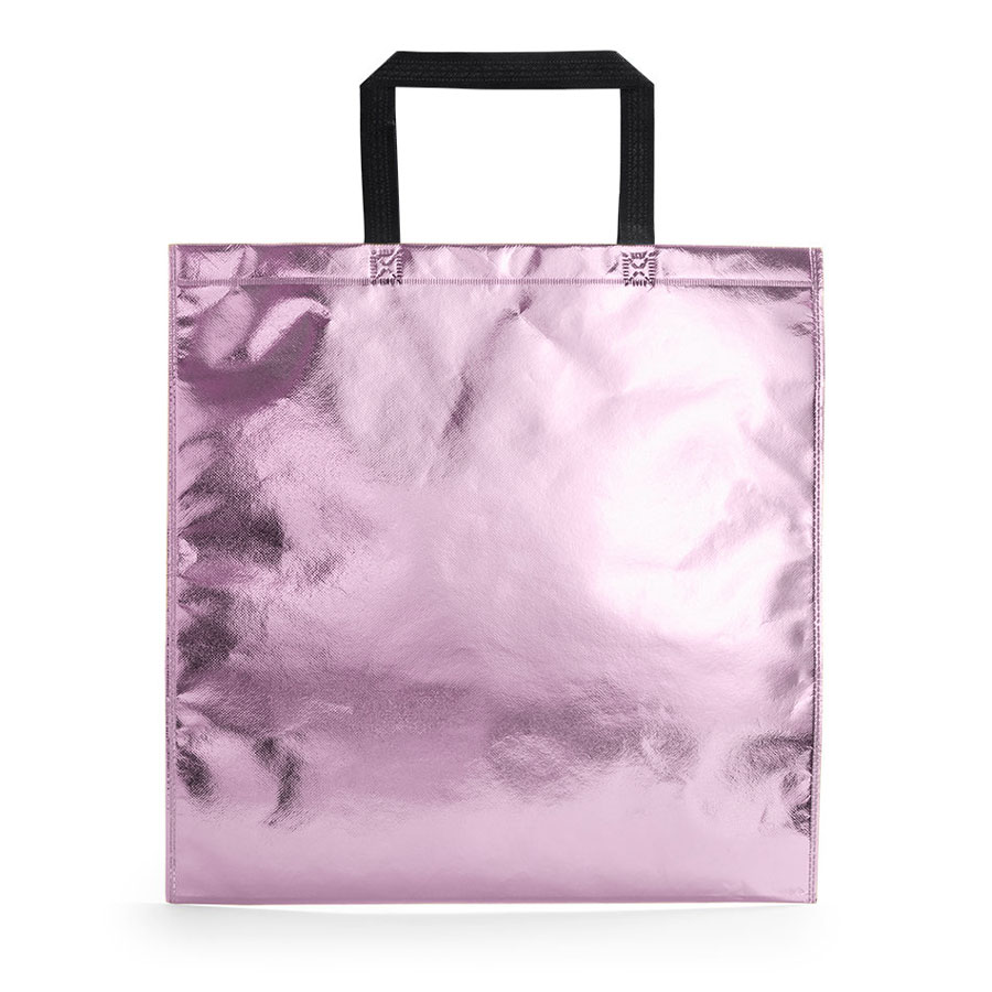 Сумка POZNAN, розовый, 45x44 см, ламинированный полиэстер, розовый, серебристый-0