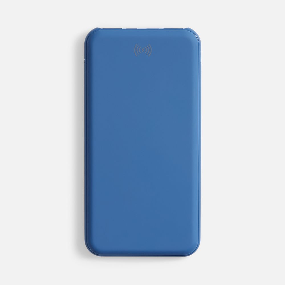 Аккумулятор с беспроводной зарядкой All Day Wireless 10000 мАч, синий-1