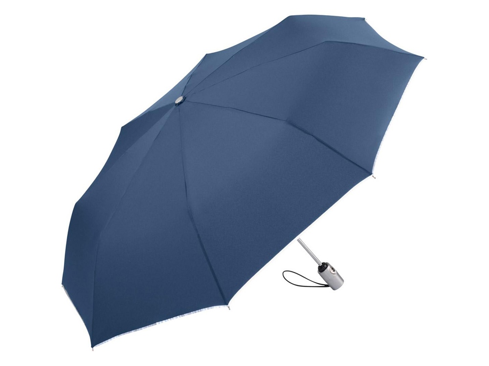 Зонт складной 5640 Guard со светоотражающим кантом, автомат, нейви-0