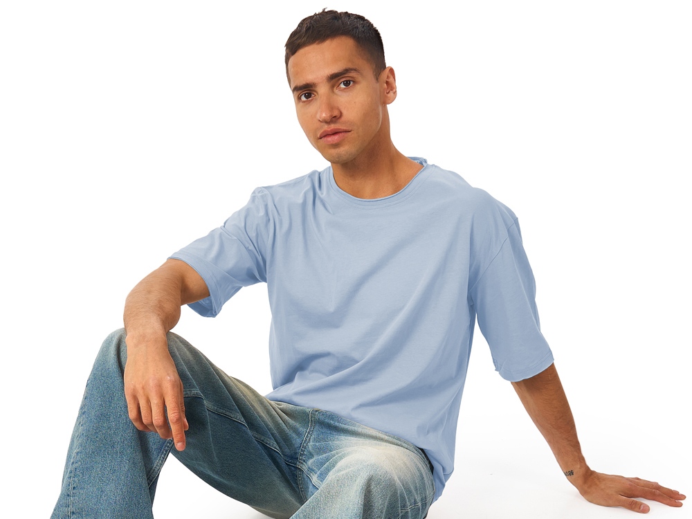Футболка оверсайз Liyon унисекс, небесно-голубой-3