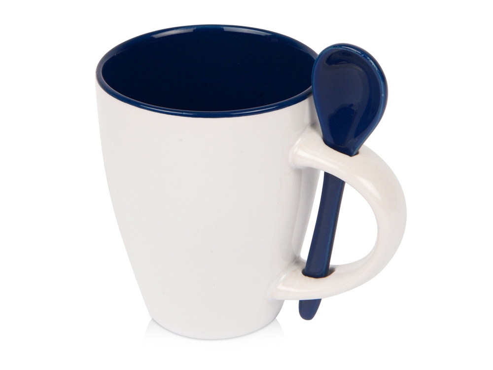 Кружка Авеленго с ложкой, темно-синий-0