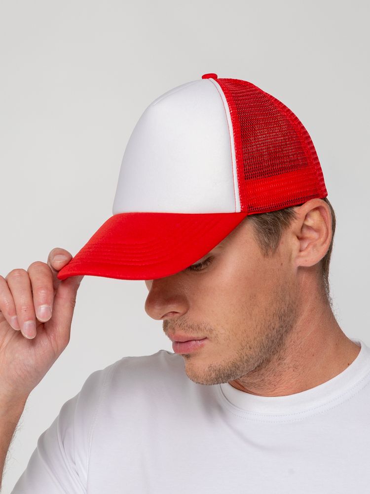 Бейсболка Sunbreaker, красная с белым-5