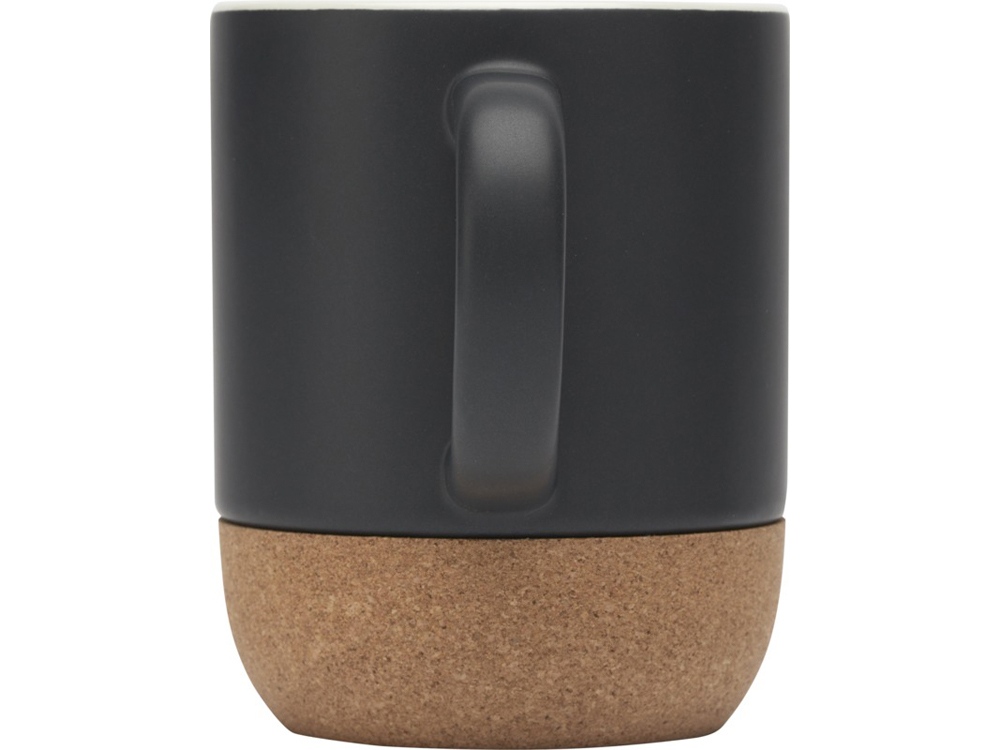 Billie керамическая кружка объемом 300 мл с пробковыми деталями и матовой отделкой, сплошной черный-2
