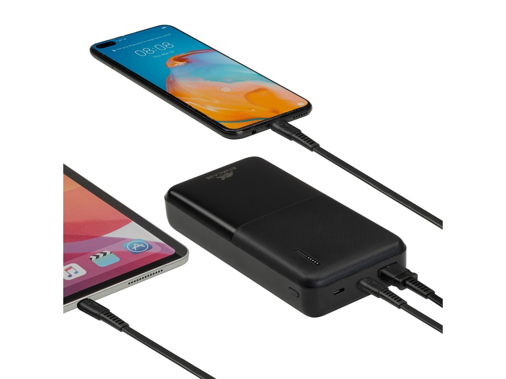 RIVACASE VA2571 (20000 мАч) QC/PD внешний аккумулятор, черный 12/24-13