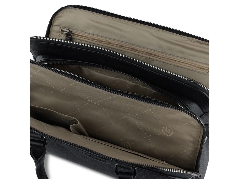 Сумка женская BUGATTI Elsa, чёрная, воловья кожа/полиэстер, 32х13х22 см-5