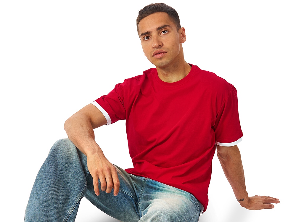 Футболка Rotterdam мужская, красный/белый-1