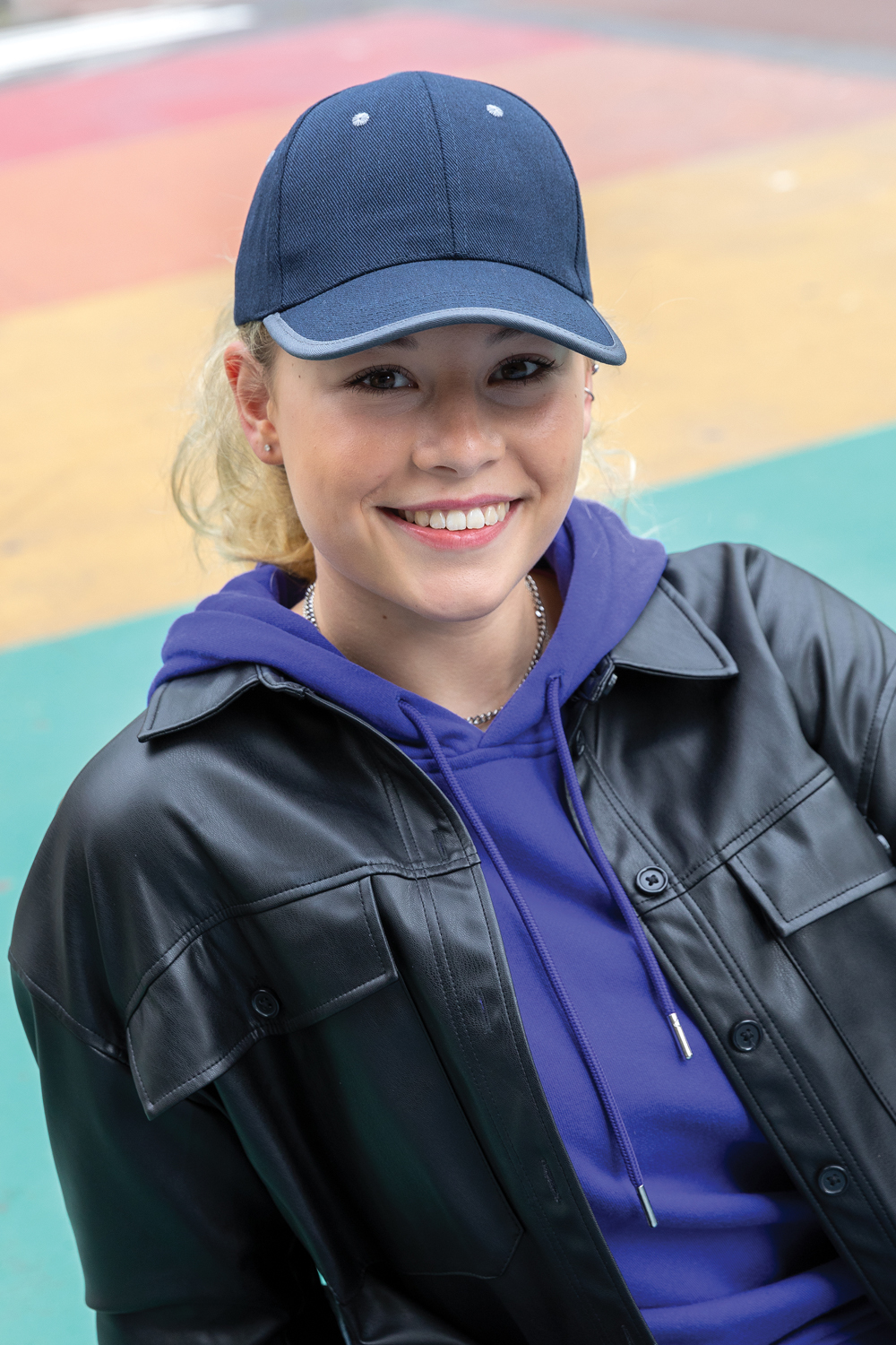 Контрастная бейсболка Impact из переработанного хлопка AWARE™, 6 клиньев, 280 г/м2-4