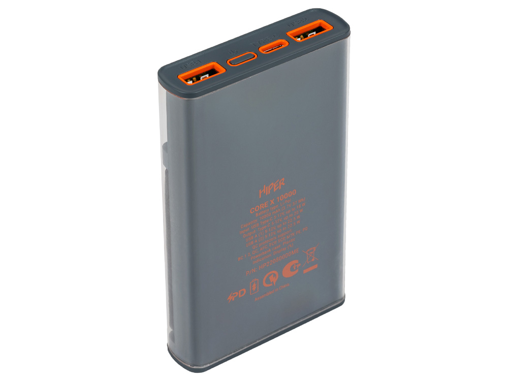 Внешний аккумулятор CORE X, 10000 mAh, черный-2
