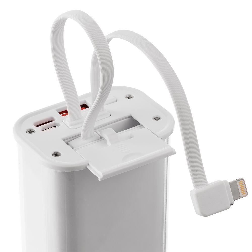 Аккумулятор с быстрой зарядкой Trellis Geek 10000 мАч, белый-4