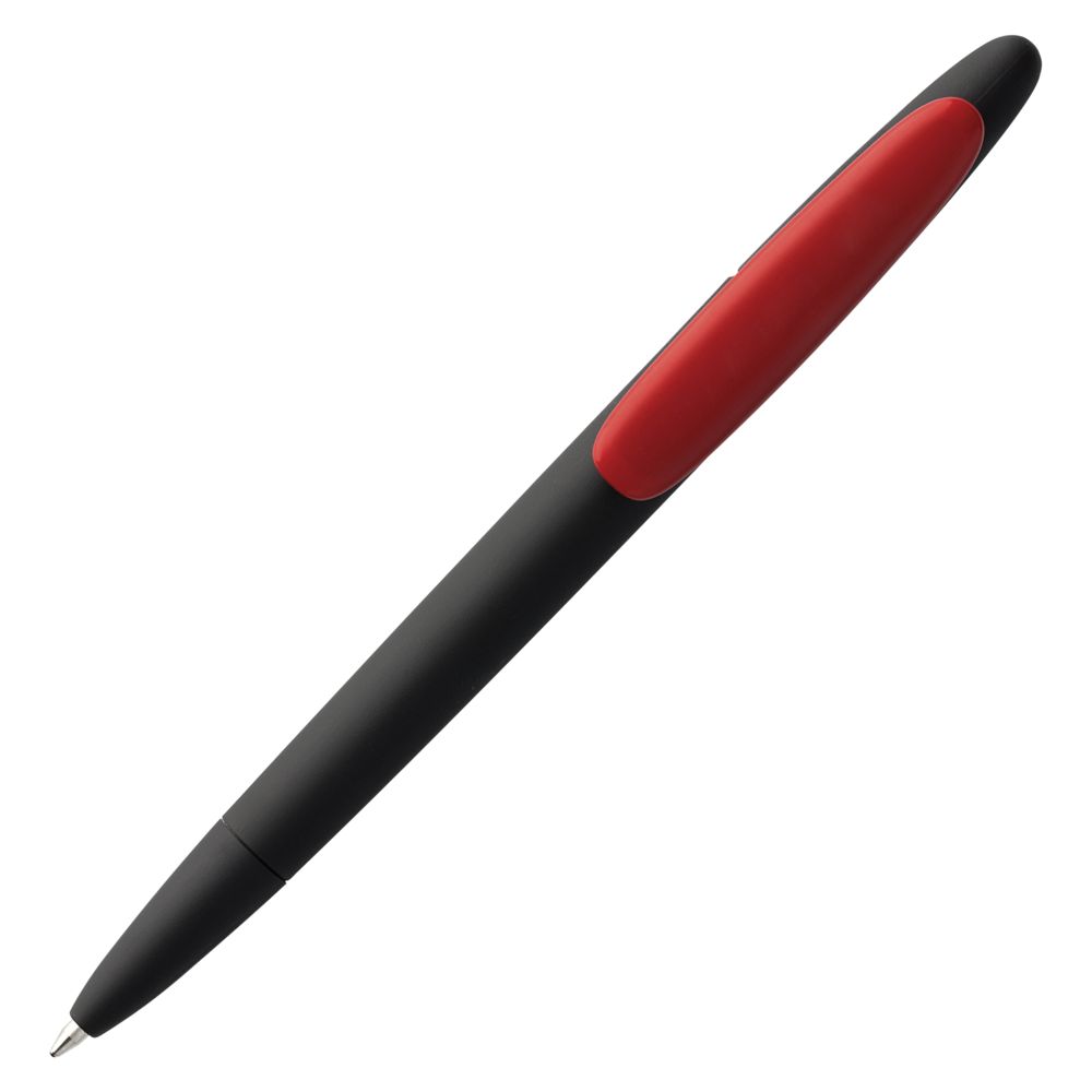 Ручка шариковая Prodir DS5 TRR-P Soft Touch, черная с красным-4