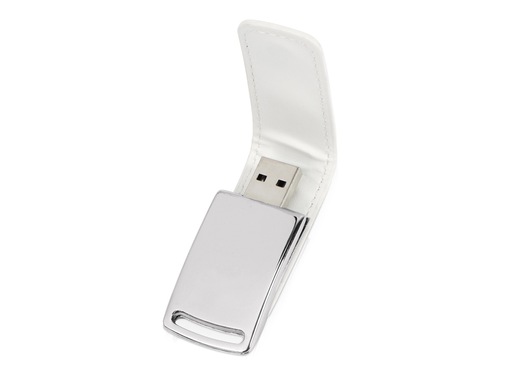 Флеш-карта USB 2.0 16 Gb с магнитным замком Vigo, белый/серебристый-1