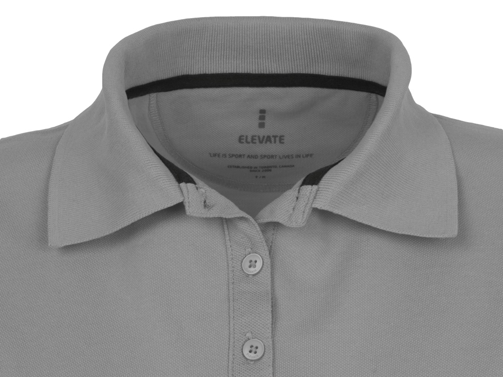 Calgary женская футболка-поло с коротким рукавом, серый меланж-3