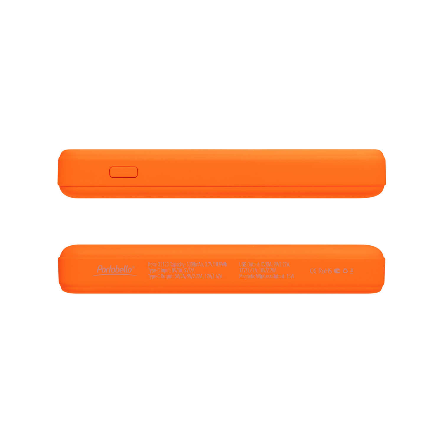 Внешний аккумулятор Ларго PD (Largo PD) 5000mAh с функцией беспроводной зарядки 15W, оранжевый-4