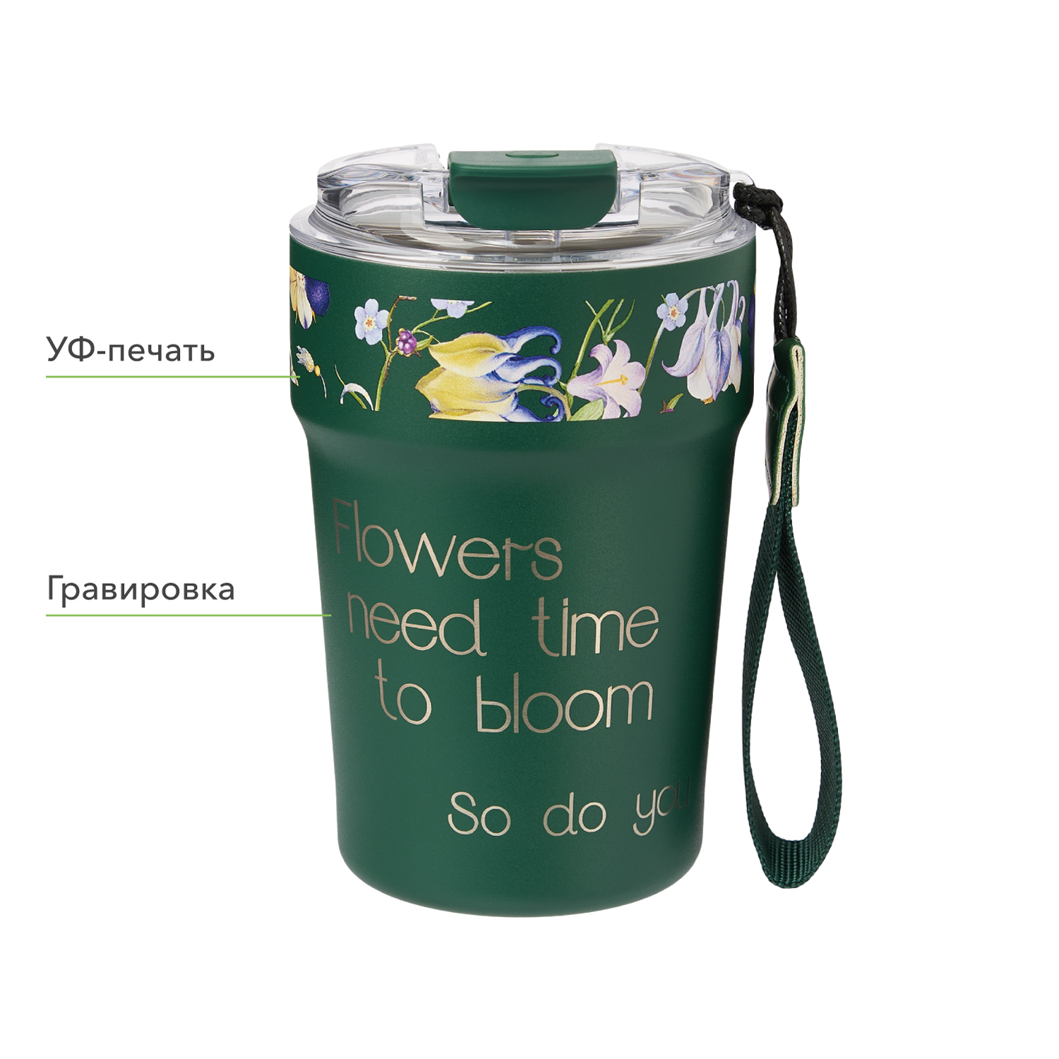 Термокружка вакуумная Монако (Monaco), темно-зеленая-11