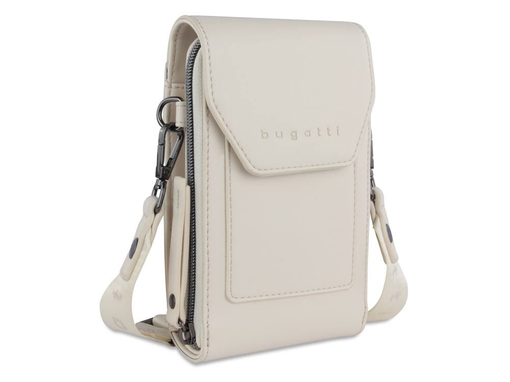 Сумка наплечная BUGATTI Almata, бежевая, полиуретан, 11х4х19 см-0