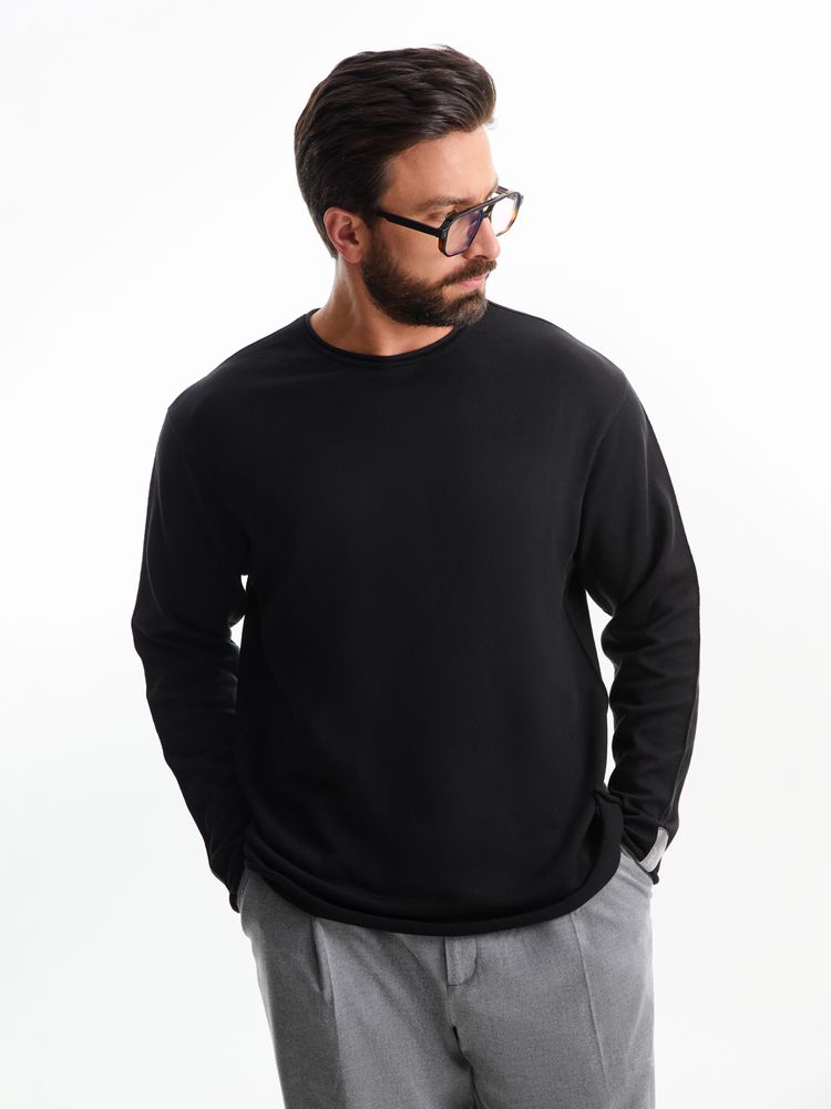 Лонгслив унисекс Siluetti Fuori, черный-5