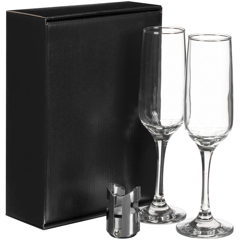 Набор для шампанского Isabella, в черной упаковке-0
