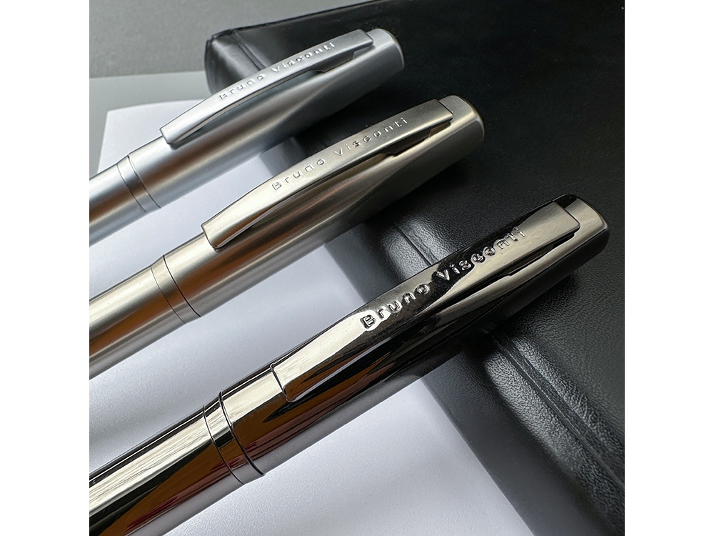 Ручка металлическая шариковая Portofino, вороненая сталь-4