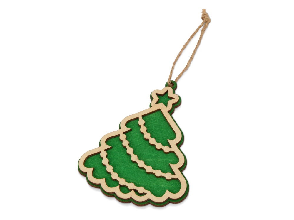 Подвеска деревянная Новогодняя ёлочка-0