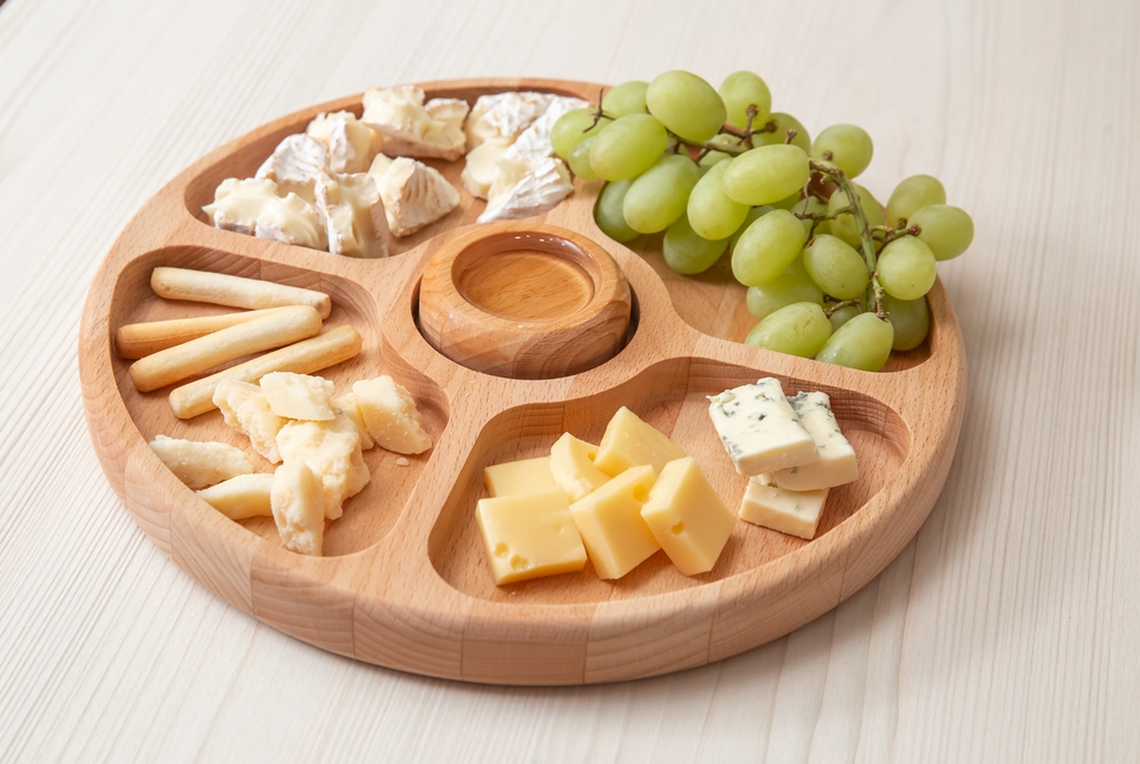 Менажница круглая, 23см, бук, светло-коричневый-0