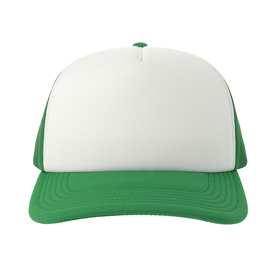 Бейсболка RAPPER-S, 5 клиньев, пластиковая застёжка, белый, зеленый-8