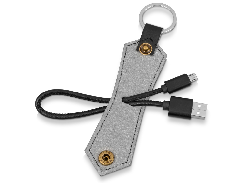 Кабель-брелок USB-MicroUSB Pelle, черный-2