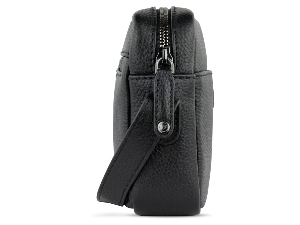 Сумка кросс-боди женская BUGATTI Elsa, чёрная, воловья кожа/полиэстер, 19х5,5х14 см-3