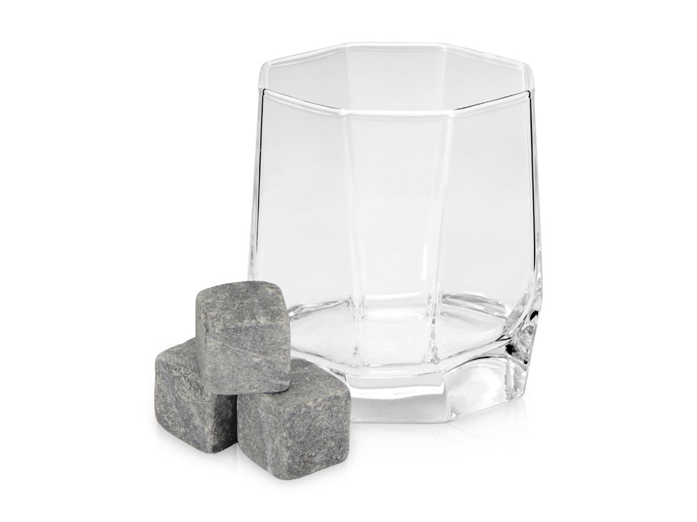 Набор для виски: 1 бокал, 3 камня, мешочек, коробка-1