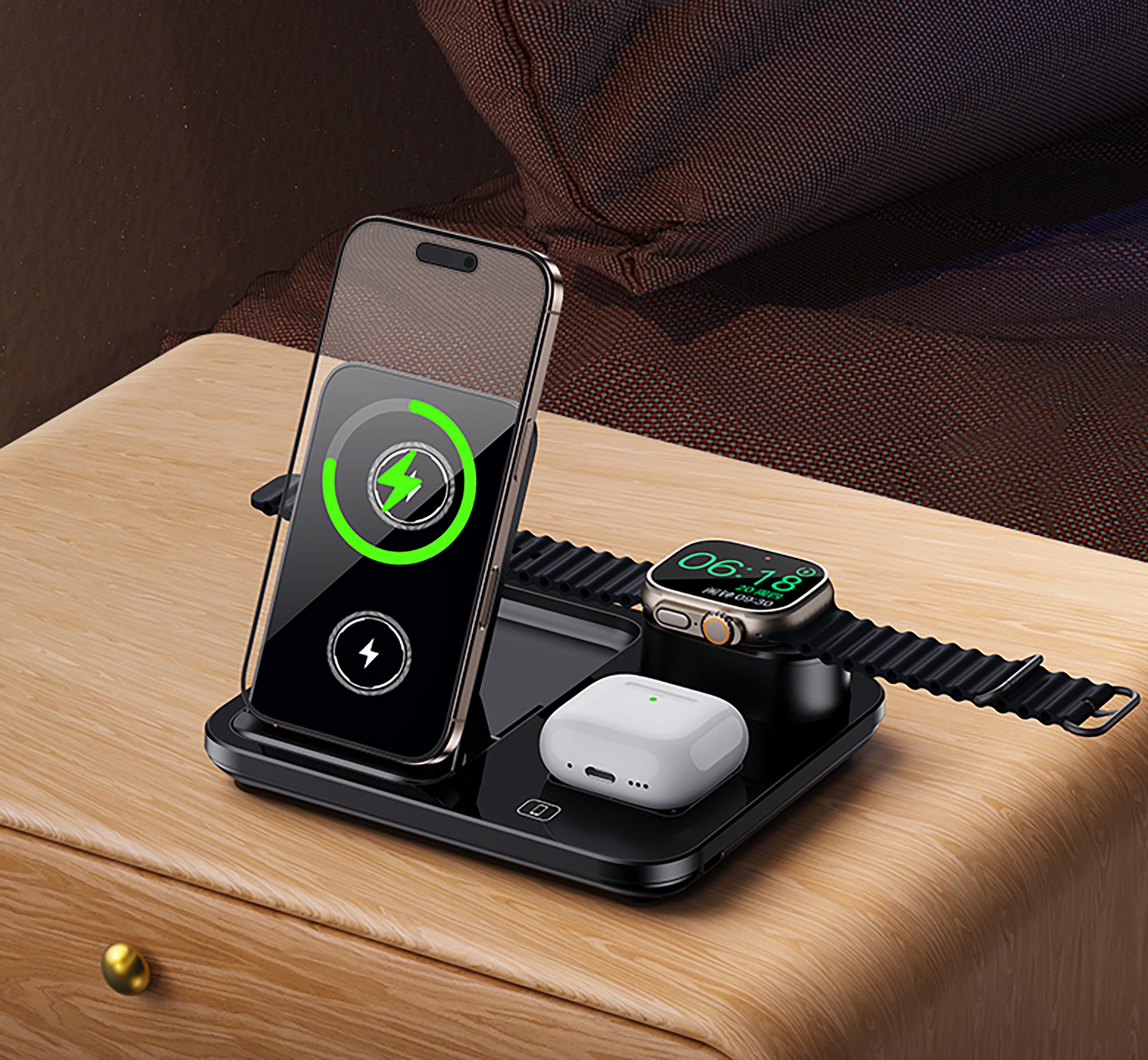 Беспроводная (15W) зарядная станция "Lift" с сенсорным подъёмным механизмом-0