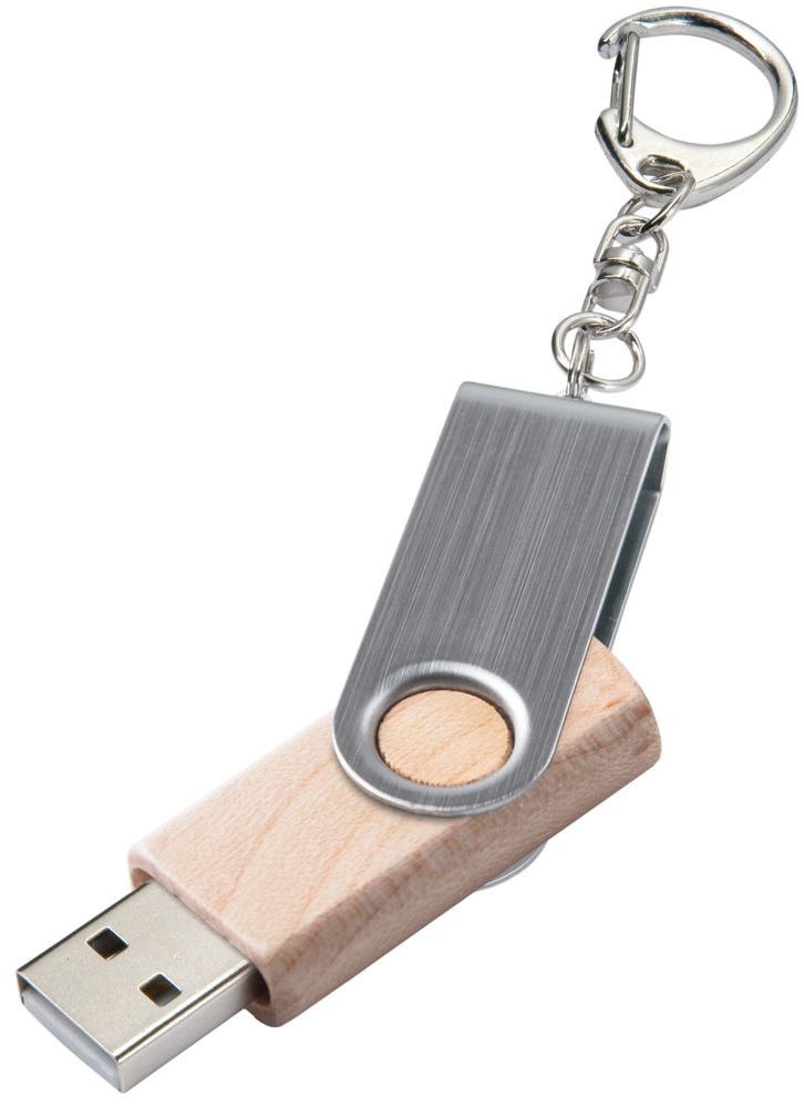 Флешка Twist Wood, светлое дерево, 16 Гб-1