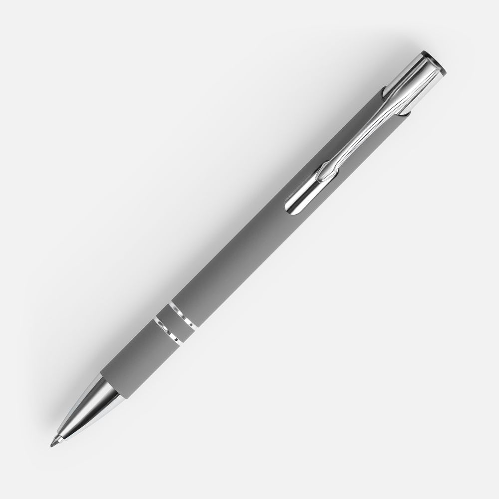 Ручка шариковая Keskus Soft Touch, серая-2